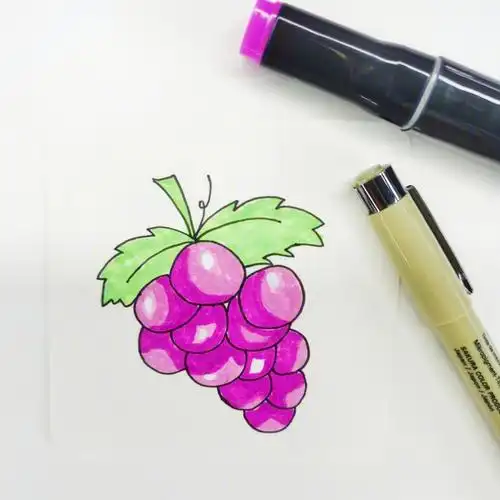 儿童简笔画超可爱的夏日葡萄附教程