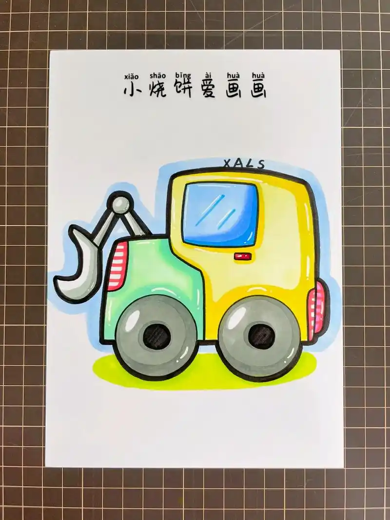 推土机简笔画,工程车系列,简单易学!#推土机简笔画#工程车简 - 抖音