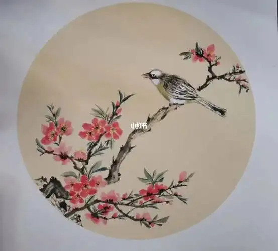 纯手绘卡纸花鸟画心尺寸50cm#国画  #卡纸花鸟 #国画花鸟