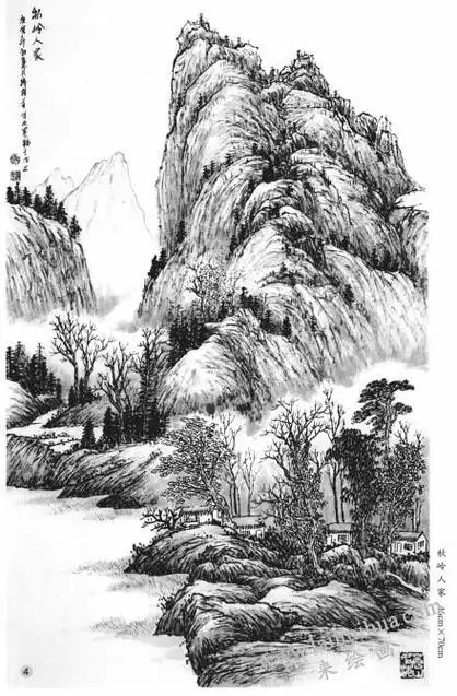 山水画水墨画稿步骤四