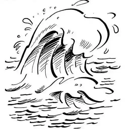 笔画简单又漂亮儿童学画海浪简笔画步骤教程这是一组海浪简笔画的内容