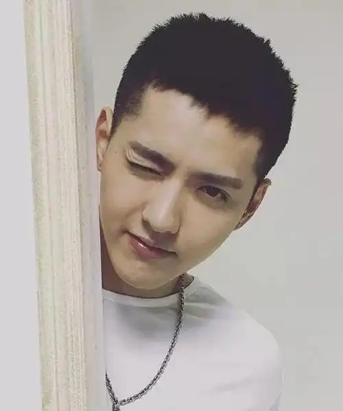 男士新流行中短发发型设计,厚厚的斜刘海打造小脸效果,如果你的脸型是