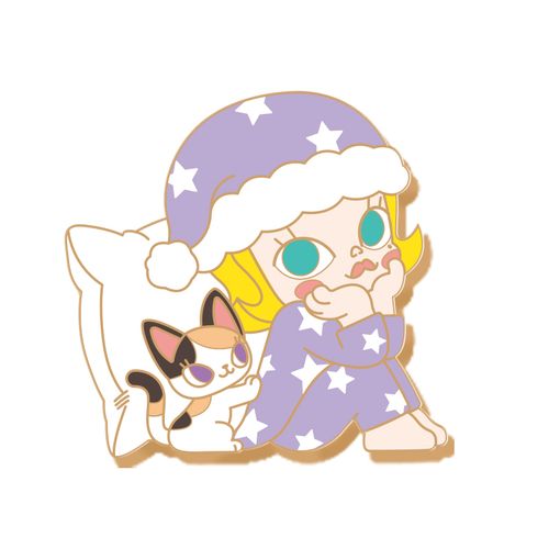 popmart泡泡玛特molly一天系列徽章盲盒公仔潮流摆件潮玩盲盒