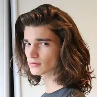 欧美新款 男士大波浪浅金挑染长卷发假发化妆舞会欧美 狂欢节