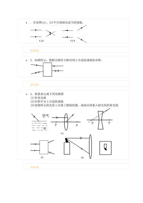 凸透镜光路图练习题1