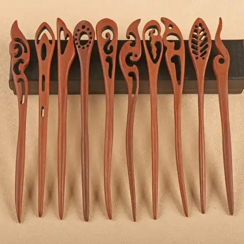 檀木发簪古风汉服头饰发钗配件古装盘发木簪子发饰配饰品批发代发