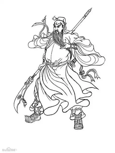 关羽的简笔画最简单