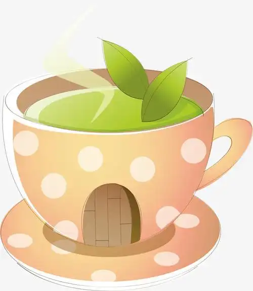 手绘卡通茶杯素材