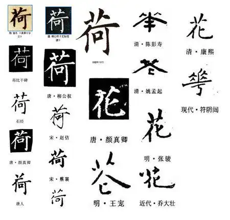 楷书荷花怎么写