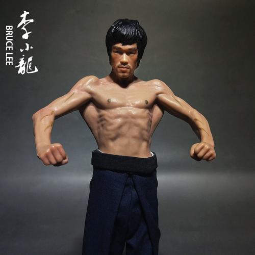 优质版李小龙蝙蝠肌摆件人偶模型全身雕像布衣裤子盒装礼物手办