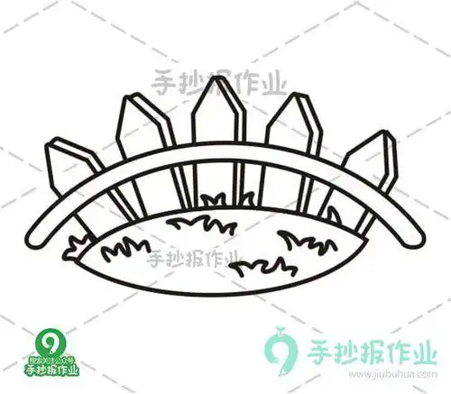 幼儿园草坪围栏简笔画
