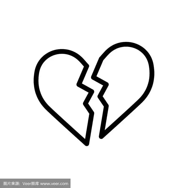 心碎图标平面矢量模板设计新潮