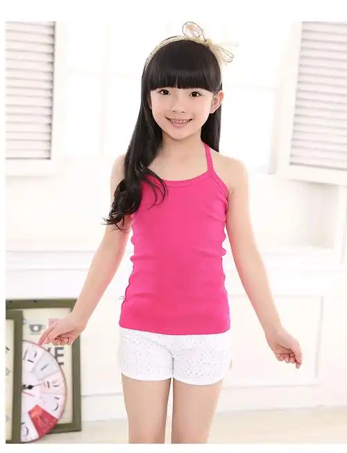 r1-13岁儿童背心纯棉女童小吊带中大童女孩发育宝宝背心打底衫曼迪尚