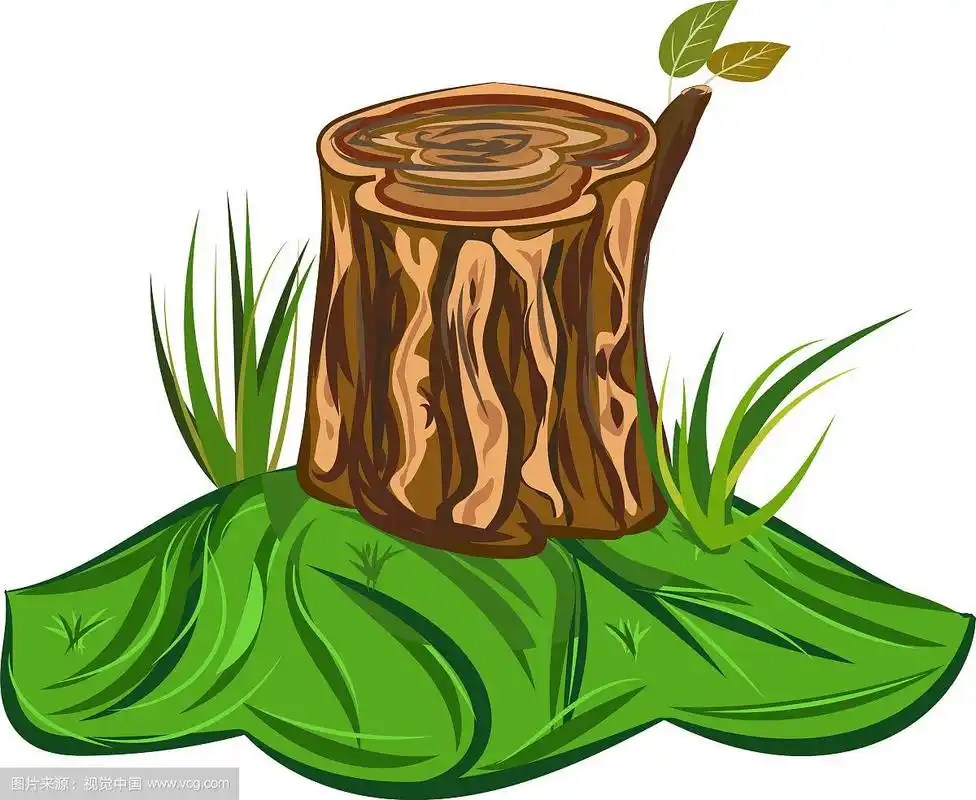 树桩一棵卡通的大树