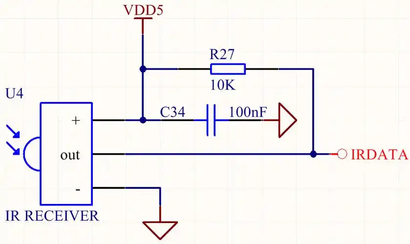 下面分享一个使用红外接收器设计的音量放大与调节电路:功放mcu stc