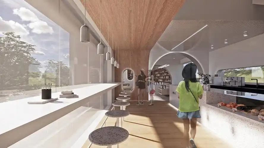 网红打卡地——公园内咖啡书吧设计