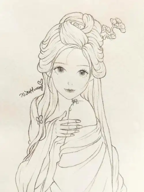 古风人物线稿含步骤