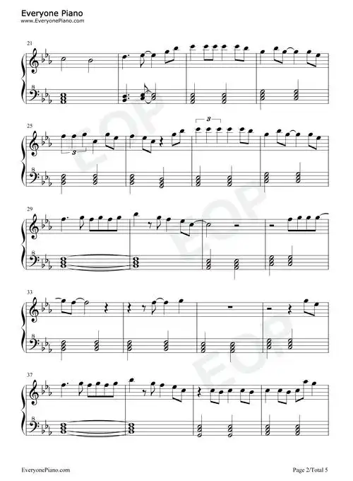 我的梦-华为品牌主题曲五线谱预览2-钢琴谱文件(五线谱,双手简谱