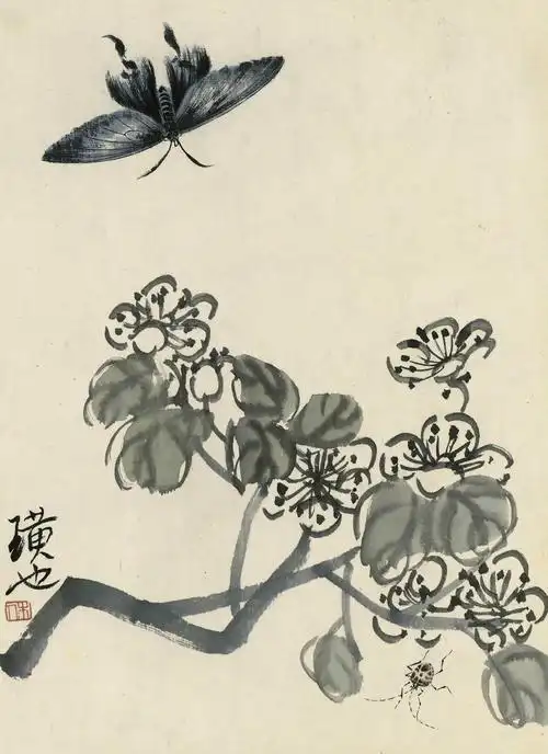 画家齐白石花鸟册页绘画作品欣赏