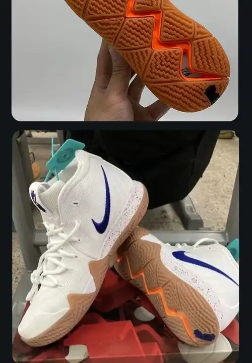 代篮球鞋kyrie 4黑人月德鲁大叔欧文5男女实战气垫运动鞋 黑白 44