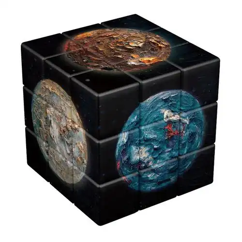 不安孤独忧虑解压创意三阶魔方星球宇航员航天员魔方
