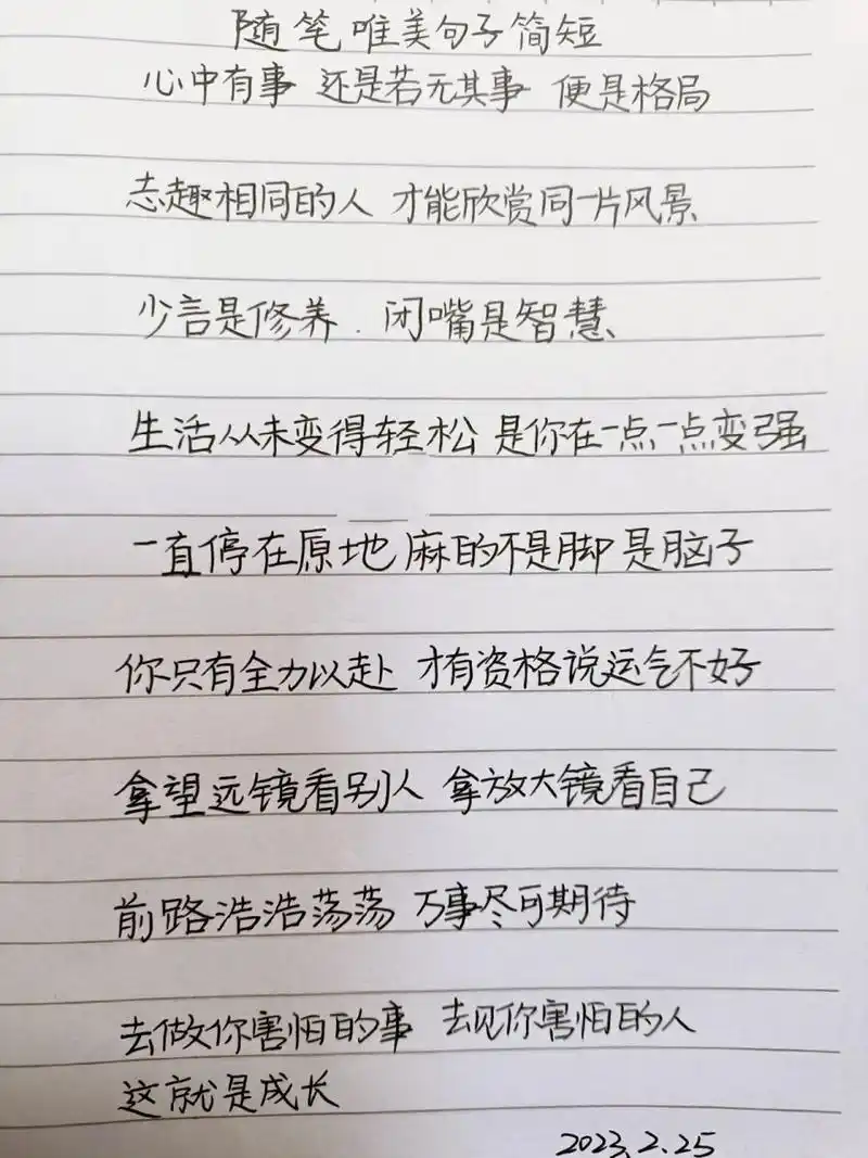 手写|随笔唯美短句 随笔唯美句子简短 心中有事 还是若无其事 便是