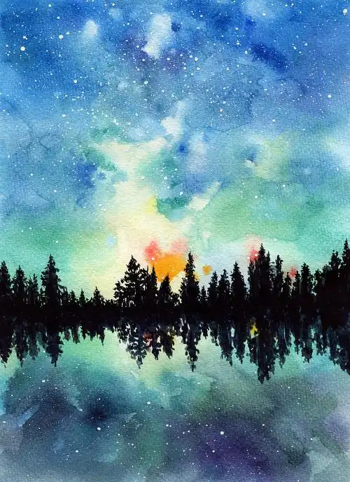水彩星空