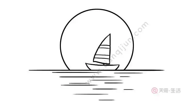 山水太阳简笔画大图