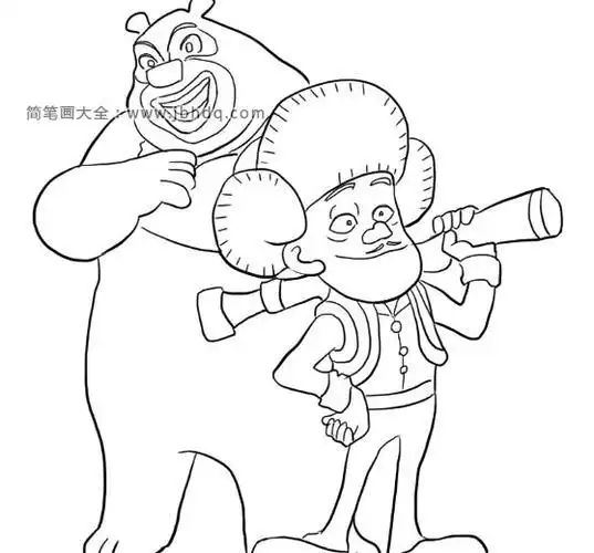 简笔画熊大怎么画简单的熊出没熊大简笔画画法熊大卡通画的画法《熊出