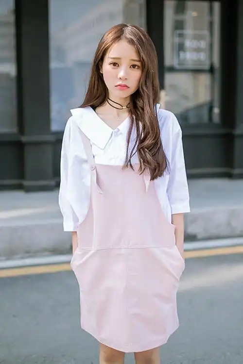 淡粉色夏装搭配