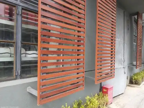 室外铝合金仿木花格经典木纹型材花格古典中式铝花格