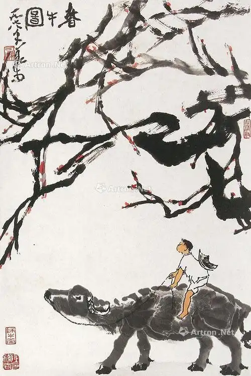 0676春牛图立轴设色纸本