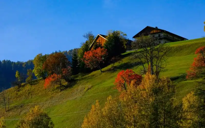 山坡草地自然风光桌面壁纸