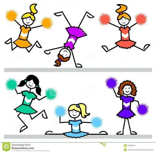 拉拉队小朋友简笔画