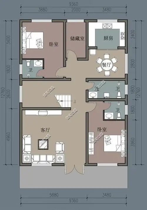 农村自建房占地120平米建面300两层半怎么建好