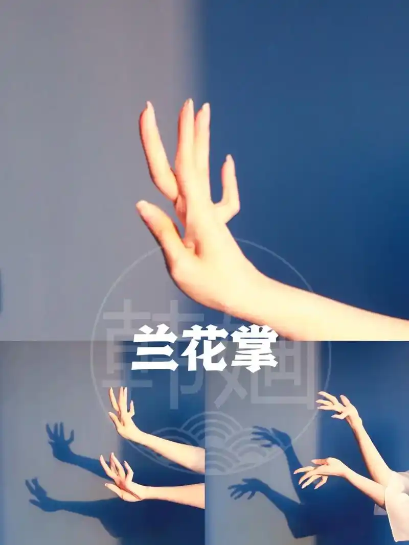 古典舞必学手型.兰花掌大拇指靠近中指指根掌心指根延展开其 - 抖音
