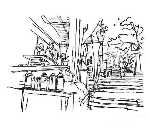 简单好看的茶馆简笔画图片