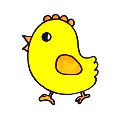 六步画出小鸡简笔画彩色图片