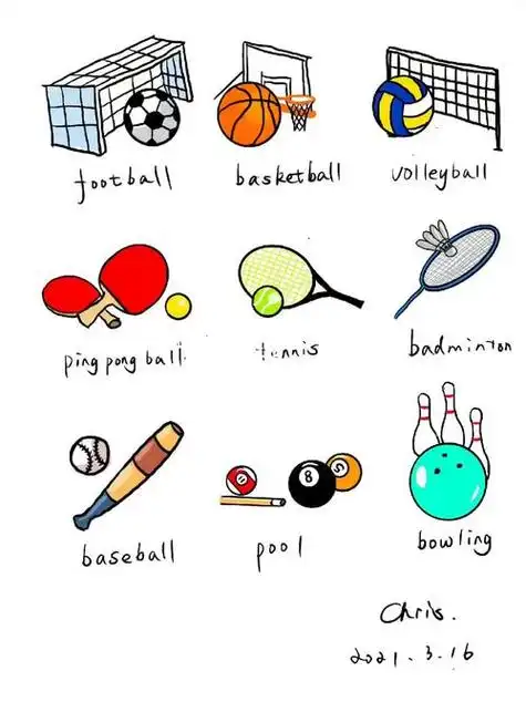 球类运动简笔画英语英语简笔画运动呓人珠宝攻略