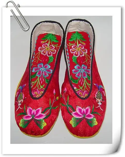 订作寿鞋绣花红色真丝面女3540码女丧葬用品祭祀随葬祭品独家