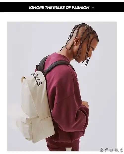 fog满印书包fog双肩包书包情侣复线ins潮流满印学生of背包皮质男女