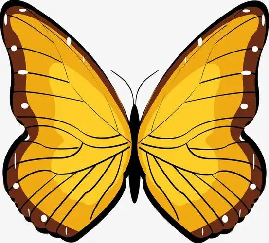 创意手绘动物蝴蝶蓝色矢量元素设计