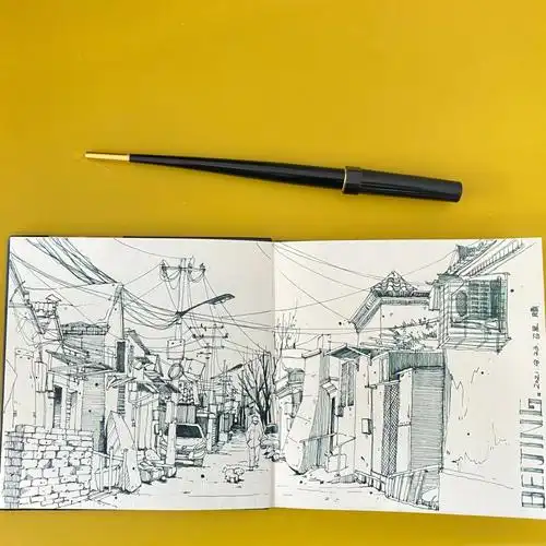 微风钢笔速写北京胡同