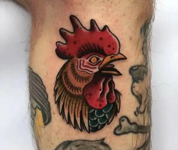 雄鸡报晓的公鸡纹身