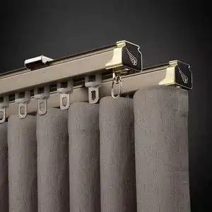 铝合金窗帘轨道直轨单双轨顶装图片