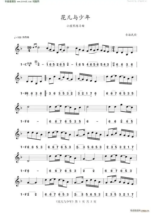 花儿与少年小提琴练习曲