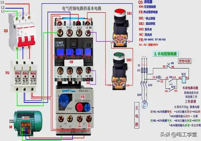 点动自锁控制电路图电工实用接线彩图电工接线高清彩图本站是提供个人