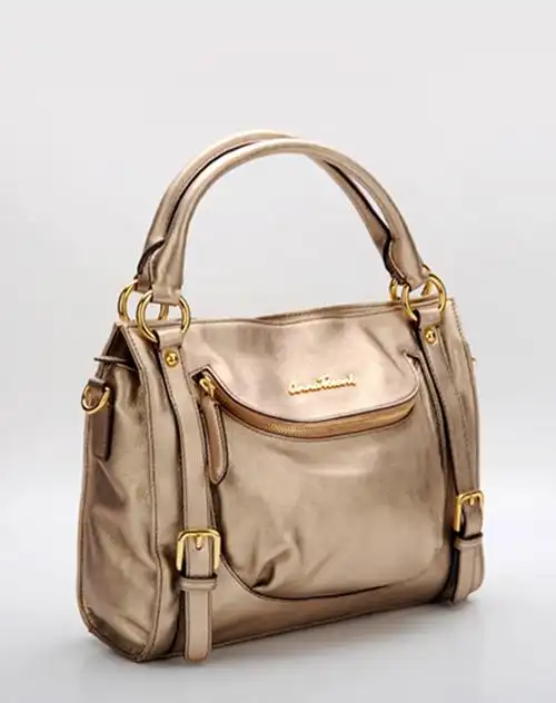 女士金色时尚休闲牛皮手袋