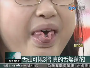 名符其实"舌灿莲花" 台一群小学生舌头可折3摺