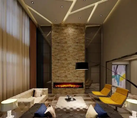 异型吊顶采用一些波浪线条或不规则的线条来处理顶面,这种造型的吊顶